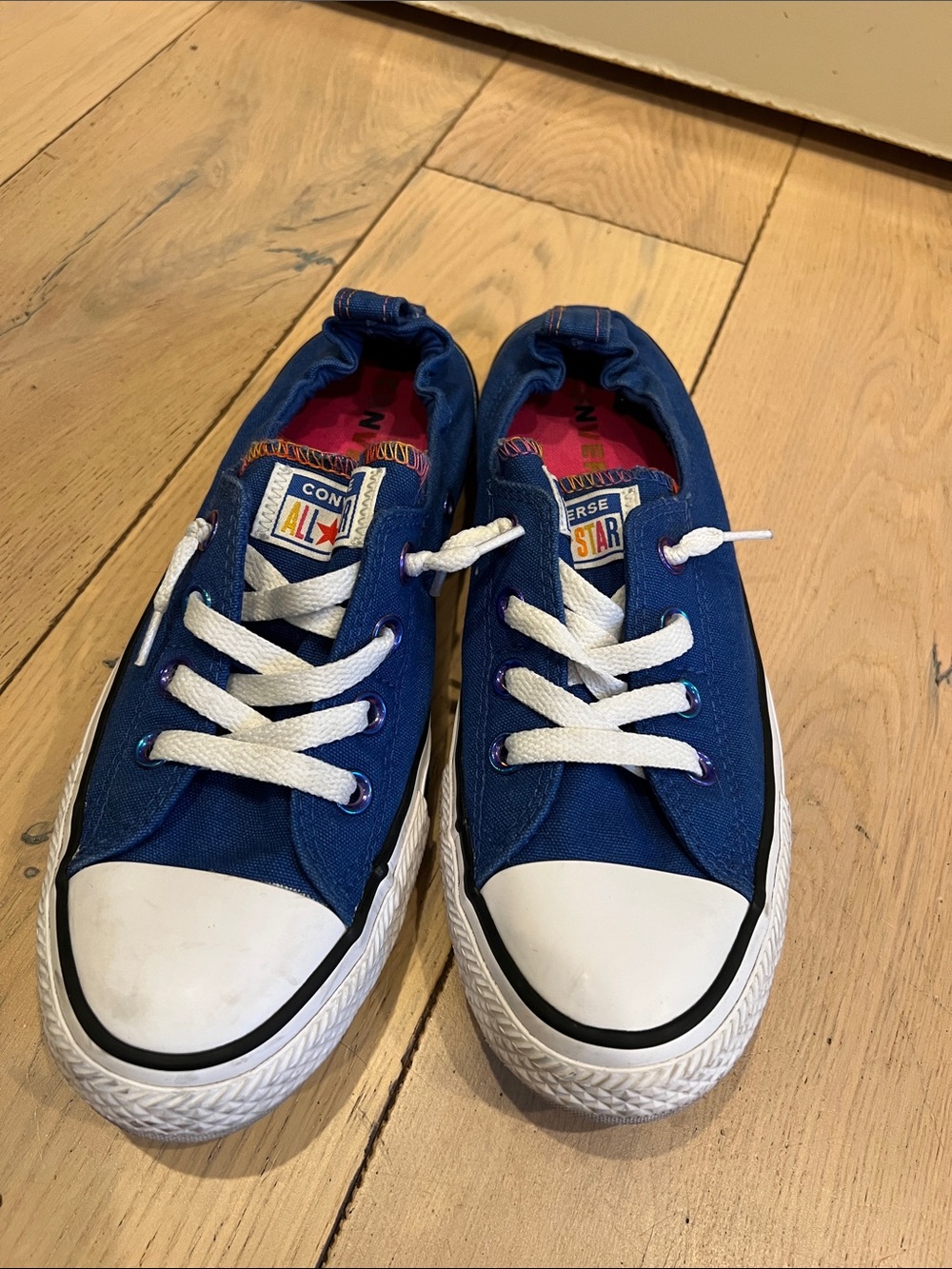 Converse Kids Low-Top Canvas Sneakers in Blue with White Accents